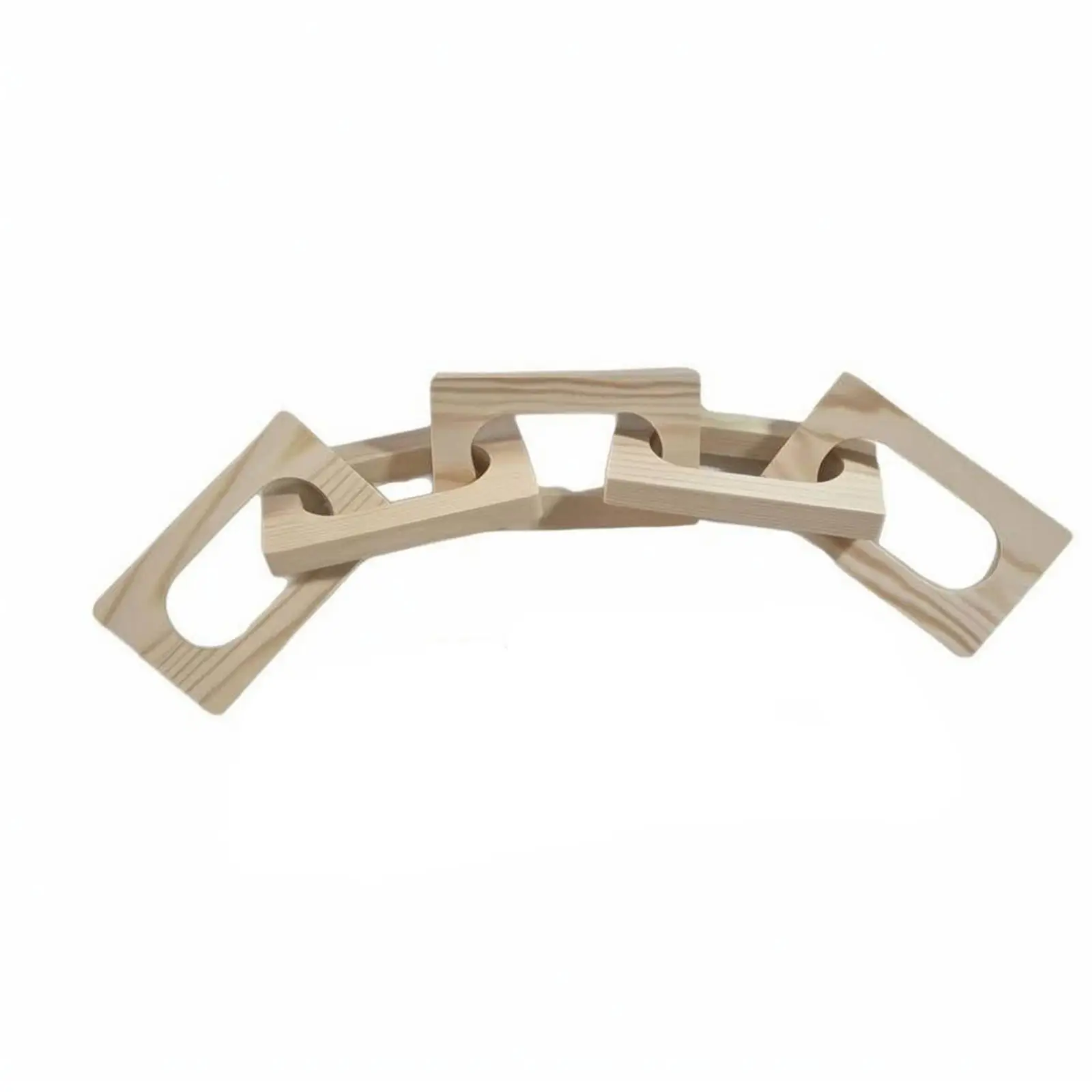 Five Rings Pine Wood Chain Decorative Item Minimalist Sculpture for Living Room Entryway Natural Warmth Decor