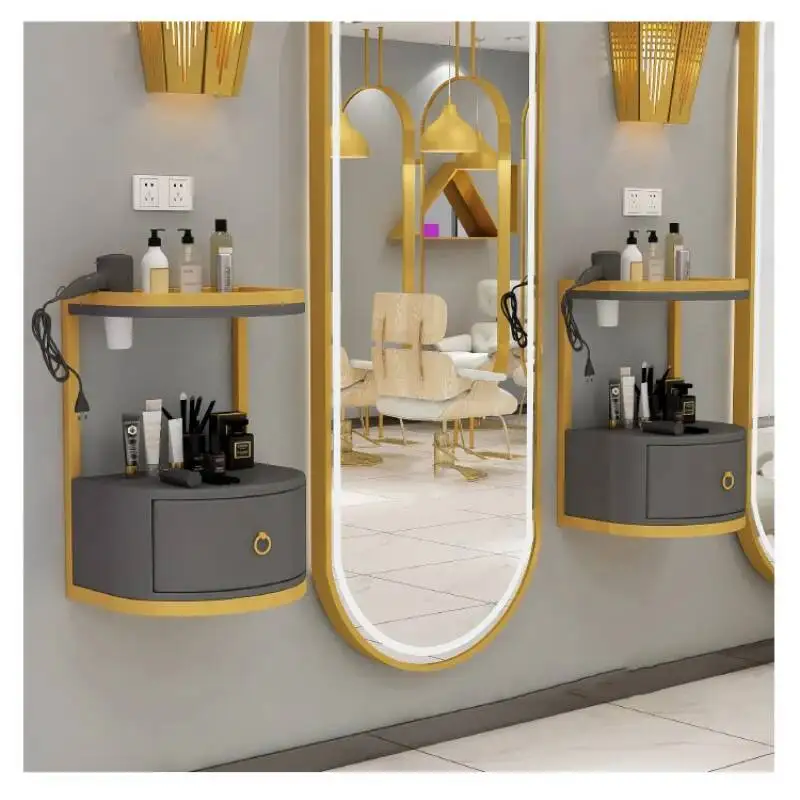 Wall-mounted Modern Salon Trolleys Hair Salon Tool Trolley Barber Shop Tool Cabinet Salon Wall Storage Hair Cutting Cabinet Z