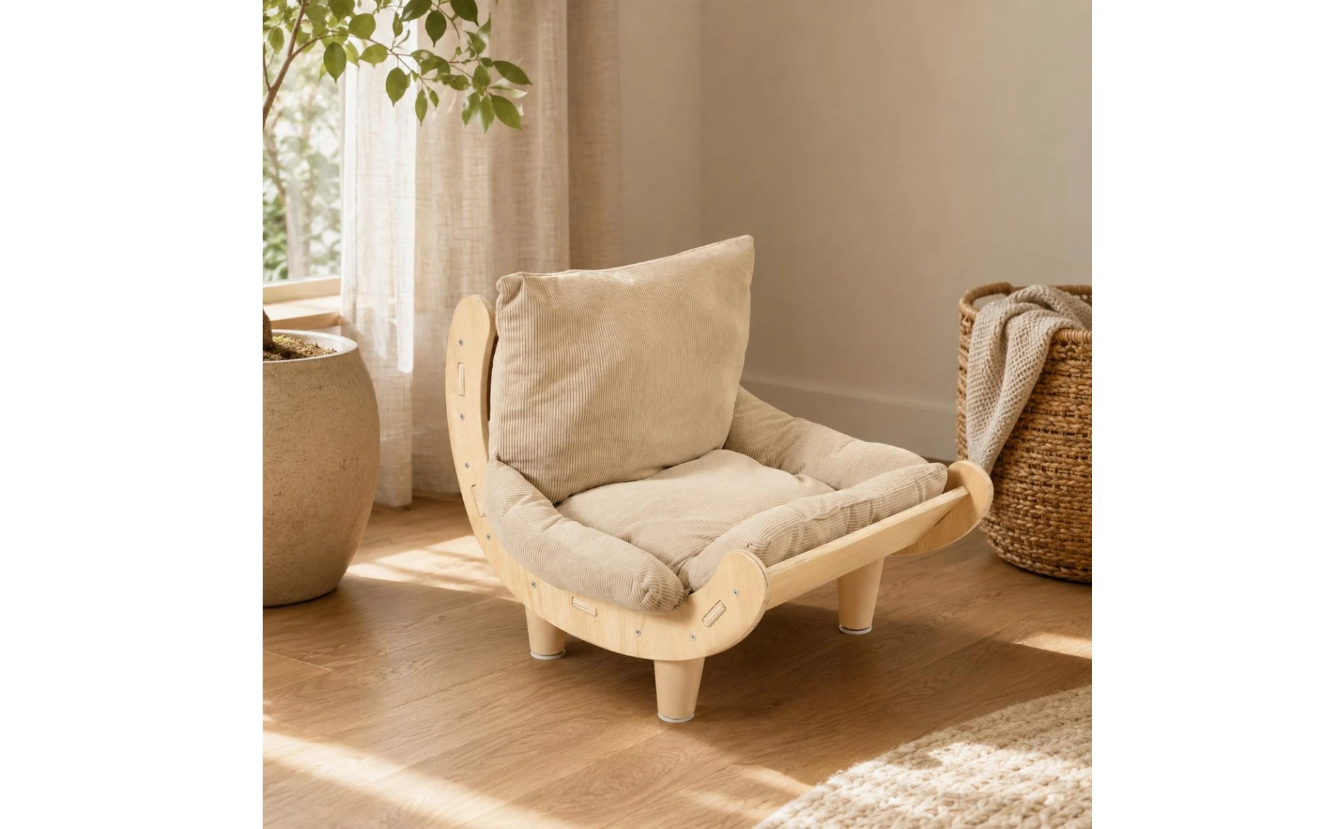Feline Scratcher Bed 2-in-1 Sisal Feline Lounger Pet Furniture Corrugated Cardboard Long-Lasting