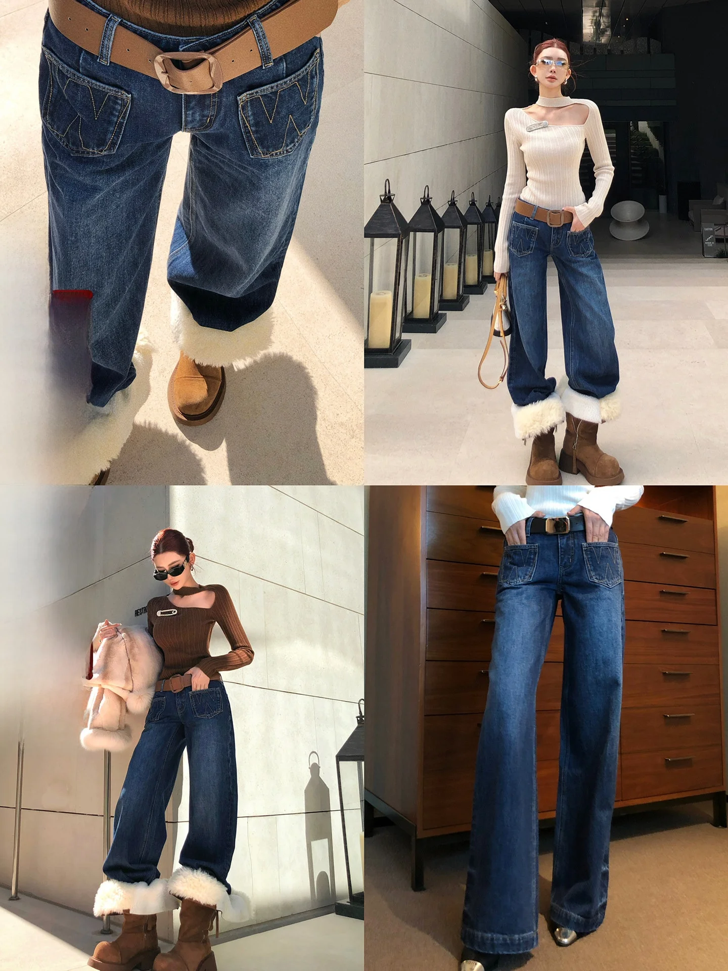 

Lililiwj оригинальные женские джинсы, расклешенные хлопковые прямые джинсы с кетыми, повседневные, удобные, дышащие