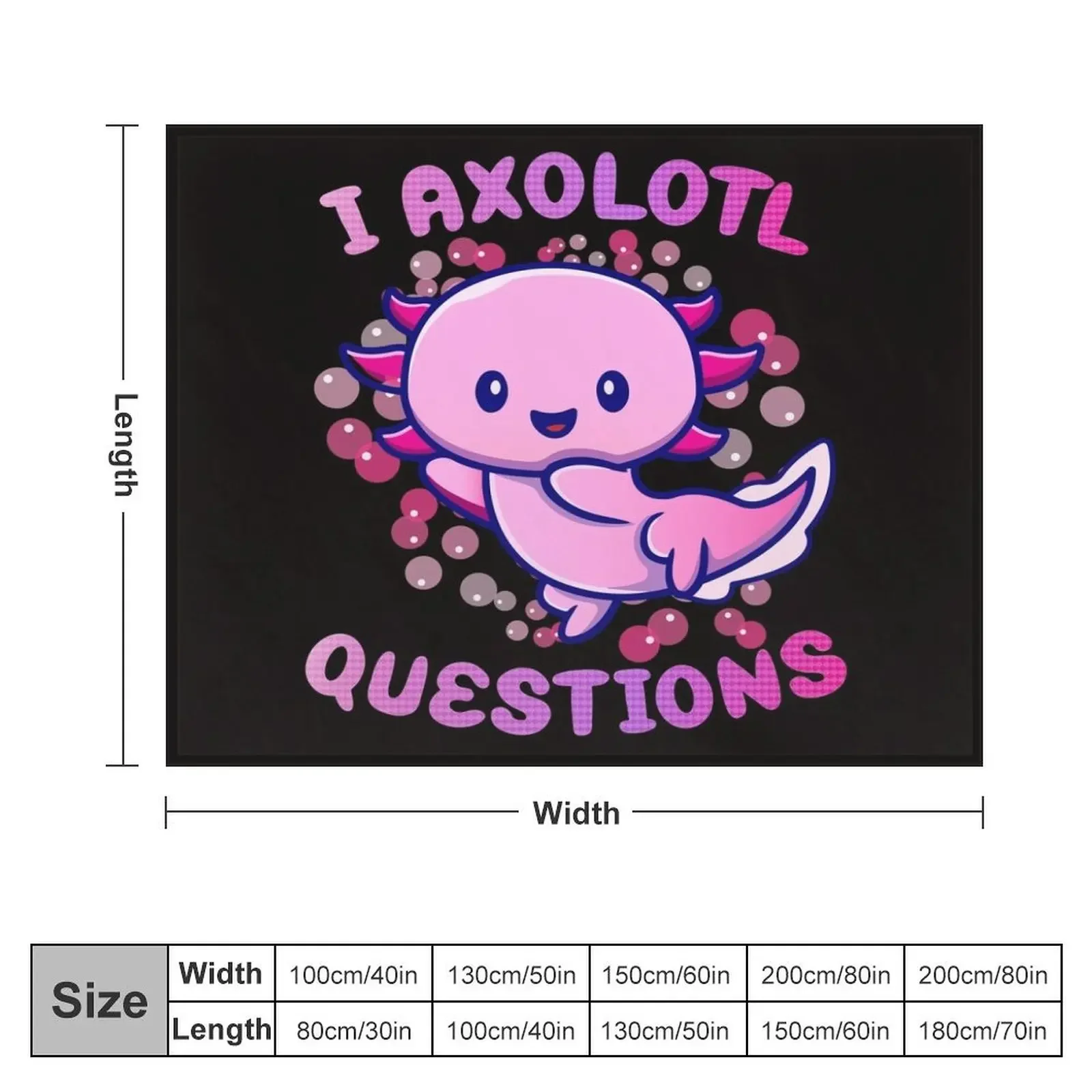 i axolotl questions Throw Blanket Fashion Sofas Bed Fashionable Cute For Sofa Thin Blankets