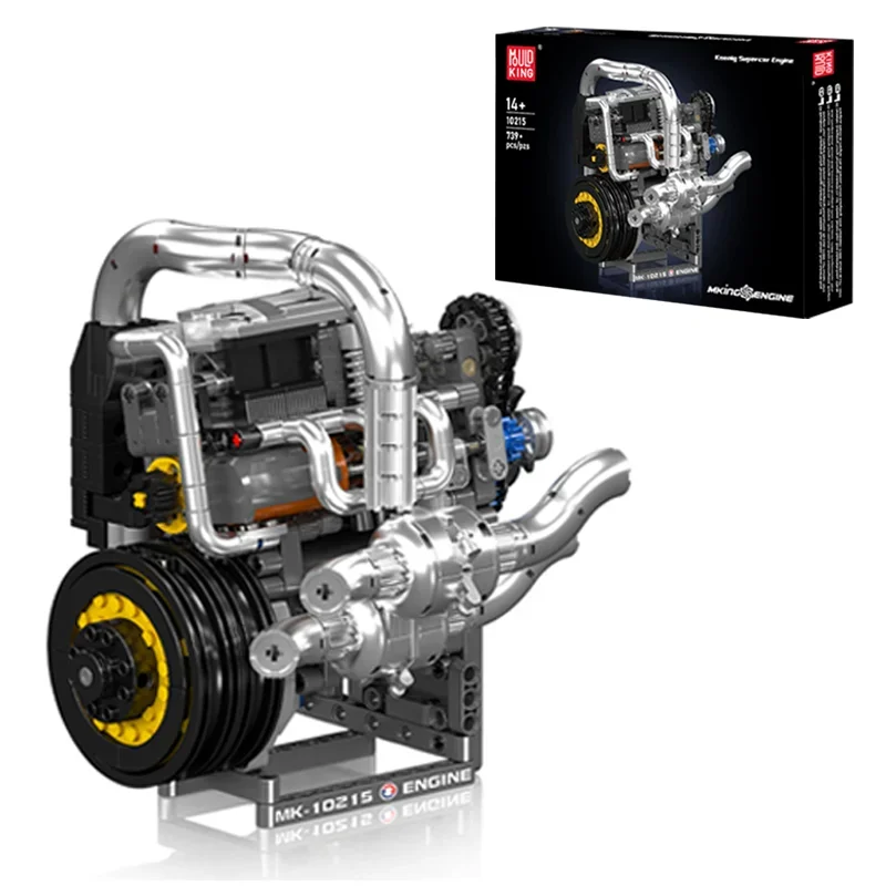 Technical Vehicle Engine DIY Toys Motorized Supercar Engine Mould King 10215 Building Blocks Assembly Engine Kids Brithday Gifts
