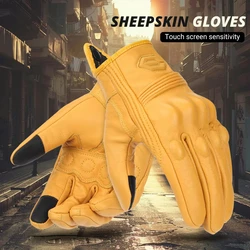 Guanti in pelle da Moto con foro guanti da Moto da uomo Touch Screen traspirante Moto Motocross protezione anticaduta