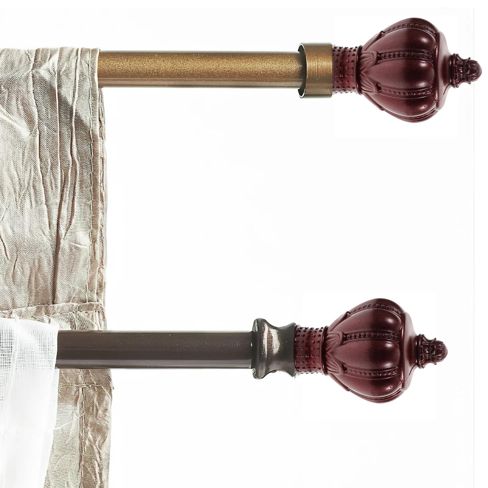 

2pcs Plastic Curtain Rod End Decorative Head Plug For 26-28Mm Rods Retro Home Window Curtain Accessories