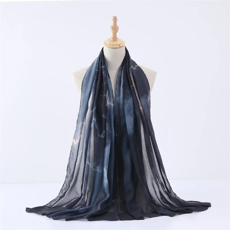 2026 New Muslim Hijab Scarf Soft Breathable Cloud Print Bandana Islamic Shawl Headscarf Daily Wear Neck Wrap Accessory for Women view 6