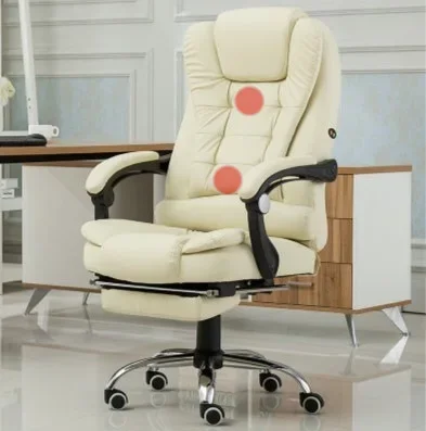 White Modern Office Cushion Computer Living Room Study Chair Swivel Components Massage Footrest Office Chair Manager factory