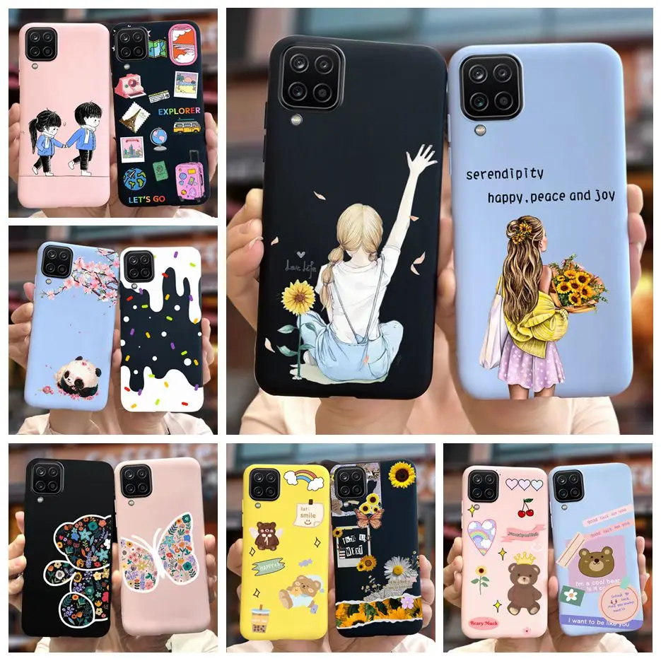 For Samsung Galaxy A12 Case F12 M12 New Fashion Painted Cover Soft Silicone Phone Case For Samung A12 Galaxy M12 F 12 Back Cover