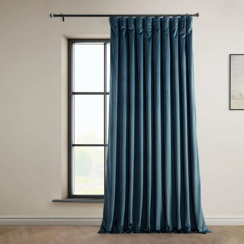 96 inch long bedroom and living room blackout curtains 100W x 96L (1 panel) Avalon blue