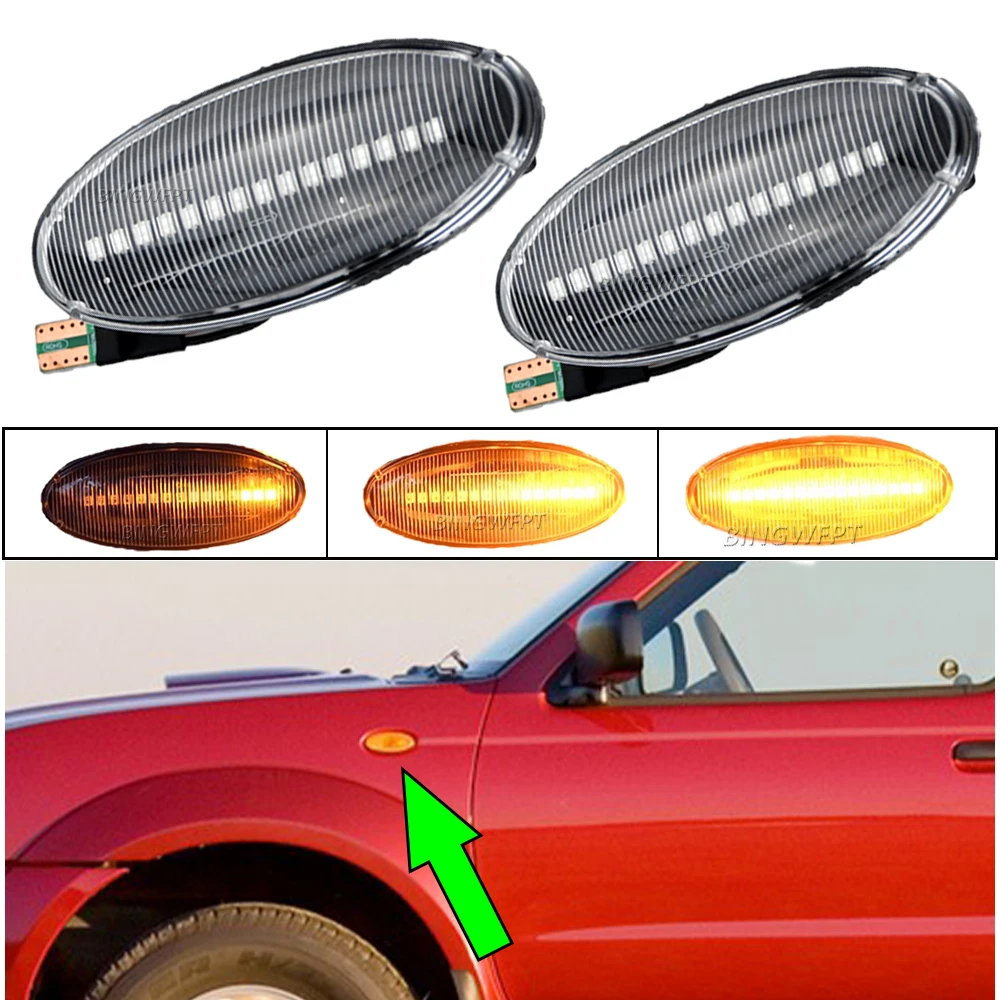 وميض الجانب مكرر مصباح بدوره مصباح إشارة لنيسان نافارا D22 NP300 1998-2005 داتسون فرونتير فييرا بيك اب تيرانو سكاي ستار