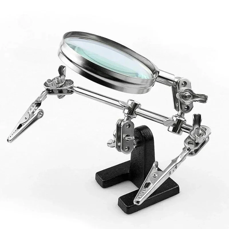 

Professional Third Hand Tool with Adjustable Magnifying Glass Jeweler Soldering Clip Craft InlayWelding and PrecisionRepair Work