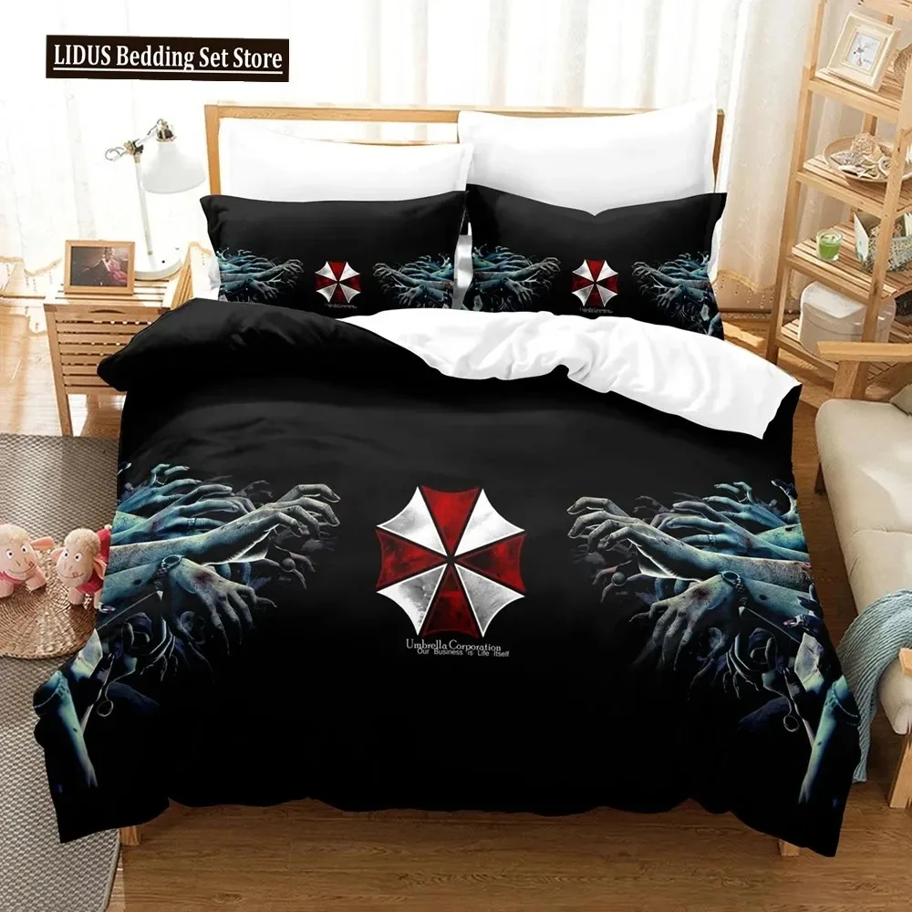 Corporation Red Umbrella Bedding Set Boys Girls Twin Queen Size Duvet Cover Pillowcase Bed Boys Adult Fashion Home Textileextile