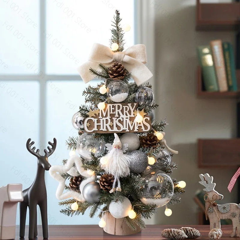 45/60CM DIY PE desktop Christmas tree with light Christmas ornaments Window ornaments
