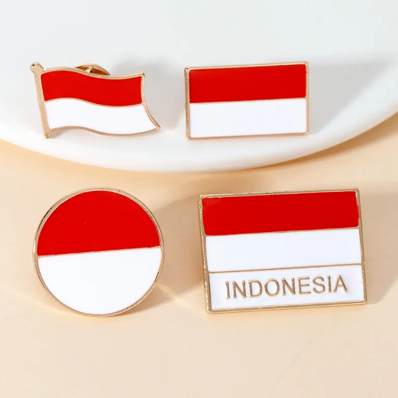 National Flag Pin Country Flag Metal Lapel Pin USA Indonesia Poland  Badges for Clothes Bag Hat Collar Jewelry Accessories Gifts