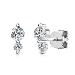 IOGOU 4mm&2.5mm All Moissanite Diamod Stud Earrings for Women 100% Original 925 Silver Wedding Fine Jewelry With GRA Certificate