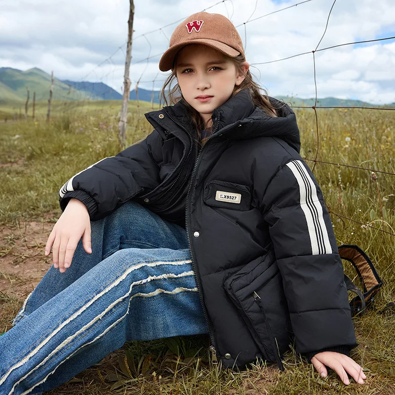 OLEKID 2025 Winter Down Jacket For Teen Girls Hooded Warm Girl Down Jacket 5-12 Years Kids Girl Parka Children Outerwear Coat