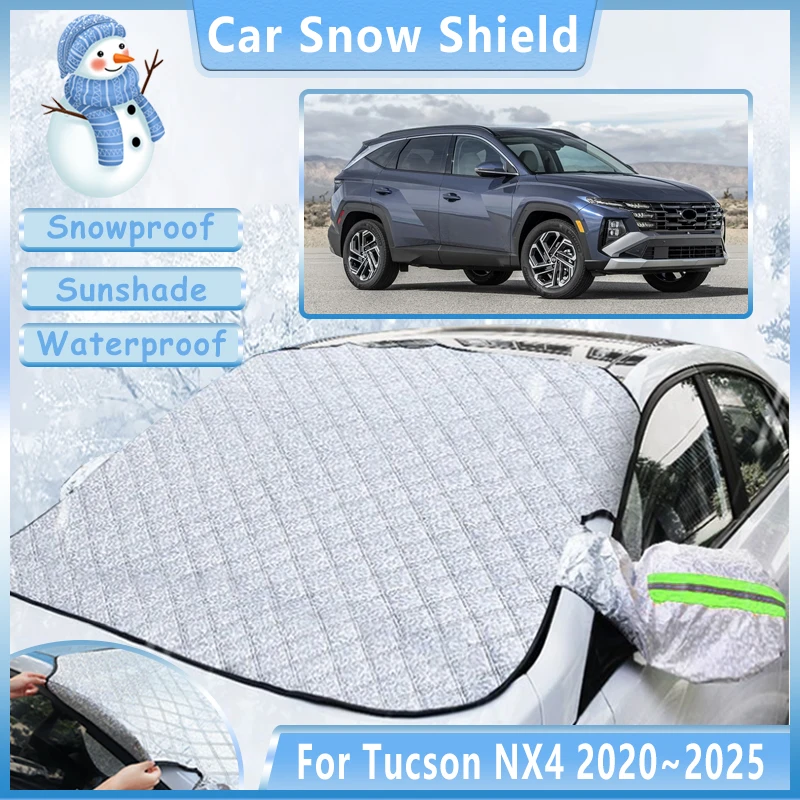 Capa de neve para carro de inverno, para hyundai tucson nx4 2020 ~ 2025, para-brisa dianteiro, protetores anticongelantes, acessórios para guarda-sol 2023 2024 2022