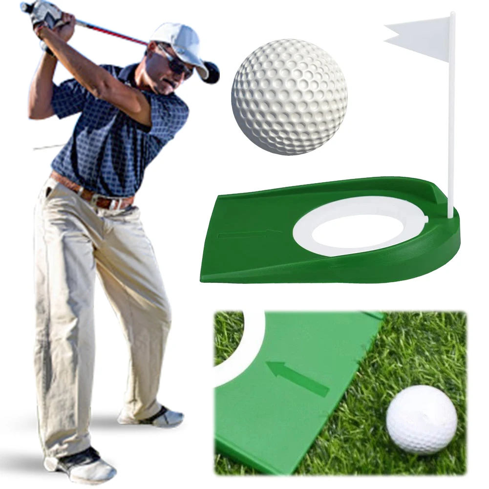 Golf Putting Cup Golf Cup Tray with Flag Golf Putting Disc Golfs Practice Hole Cups Auxiliary Tool for Indoor Outdoor