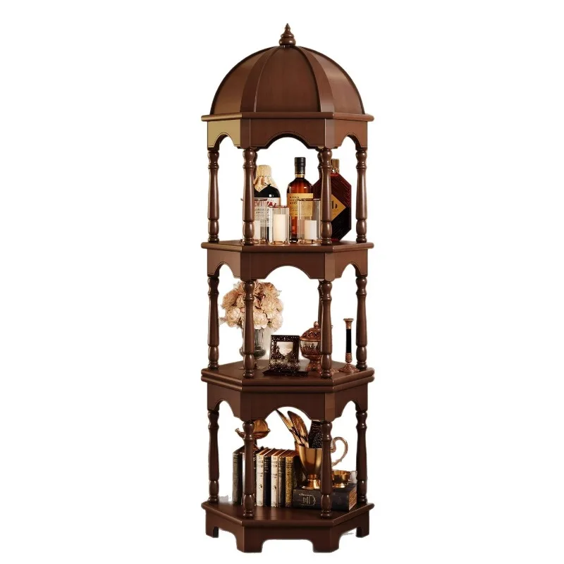 

American retro style solid wood side cabinet, storage storage cabinet, tea and wine cabinet medieval sofa, side decorative