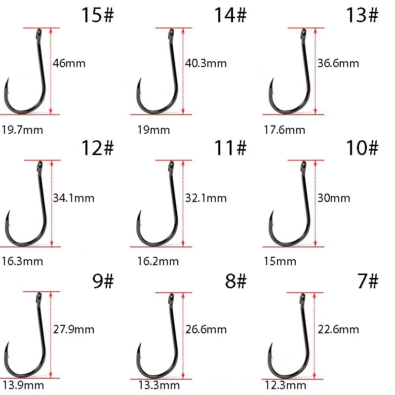 2packs LS-9937 Fishing Hooks Set Carbon Steel Jip Single Circle Fishhook Fly Fishing Barbed Carp Hooks Sea Fish Accessories