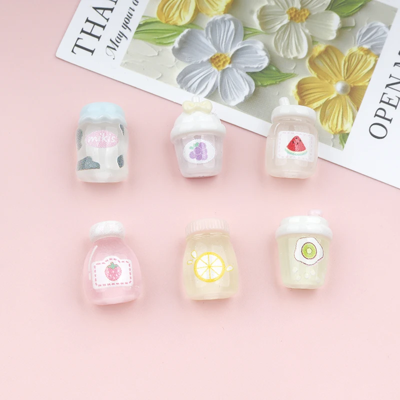 30/300pcs Mini Simulation Jucie Bottle Resin decor Cabochon DollHouse Miniature Scrapbooking Gift Home Decoration Accessories