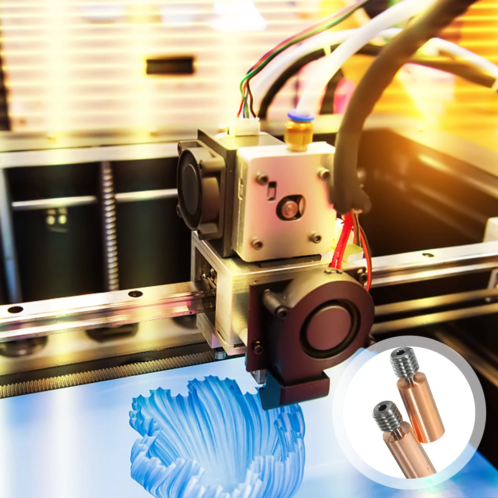 

2pcs High-quality Printer Accessories Bi-metal Heatbreak Two-color Heat Insulation Throat Tube Smooth Filament Flow 3D