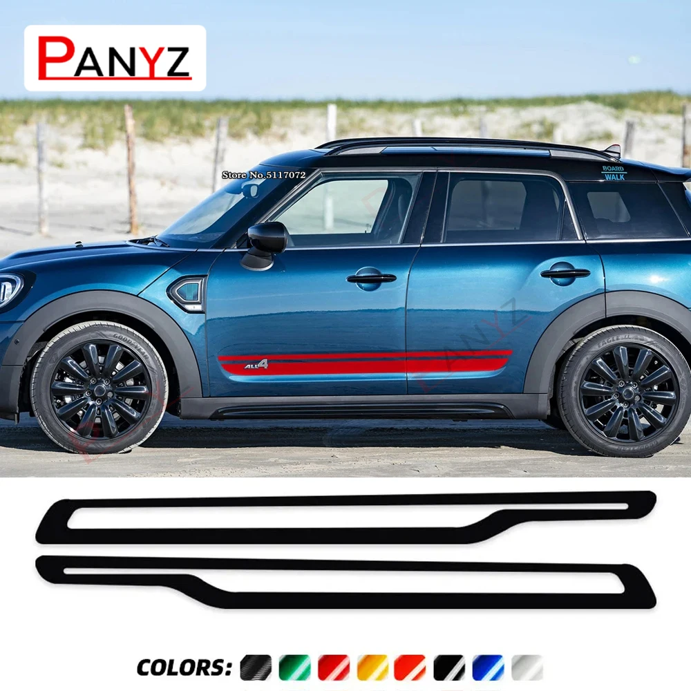

2 Pcs JCW GP Edition Door Side Stripes Skirt Sticker For MINI John Cooper Works Hatch F55 F56 F57 2021 2022 2014-On Accessories
