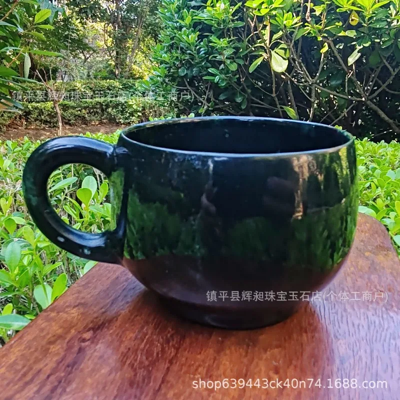 Strong magnetic medicine king graphite green jade serpentine jade tea cup coffee cup mark water cup