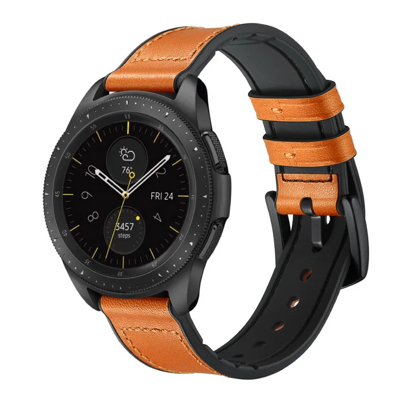 20mm 22mm Leather+Slicone Strap For Samsung Galaxy Watch 5/4/3 Huawei Watch 3/GT3  Watchband Belt For Amazfit GTR/Stratos Correa