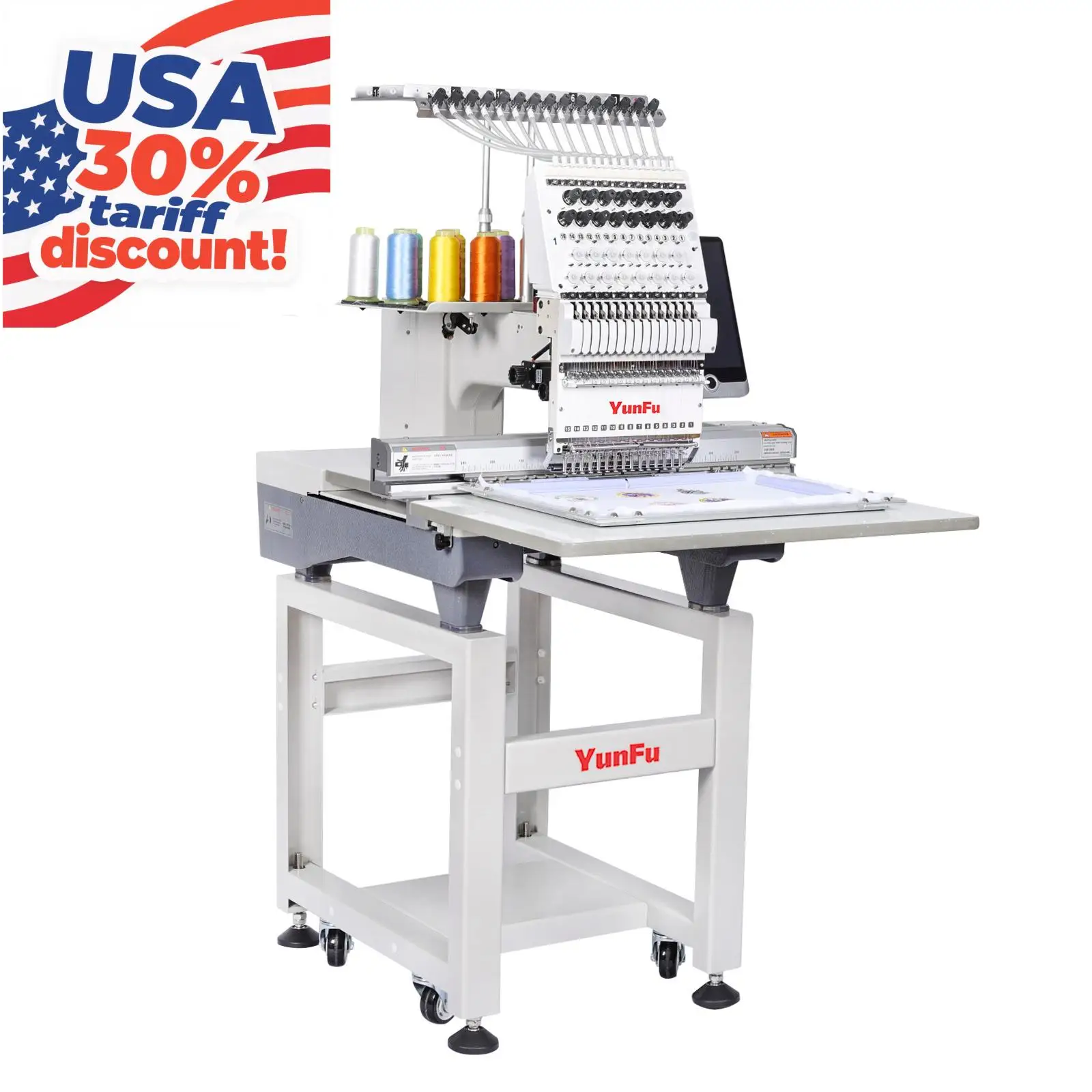 Single Head 15 s Computer Embroidery Machine Automatic Thread Cutting For Cloth Cap