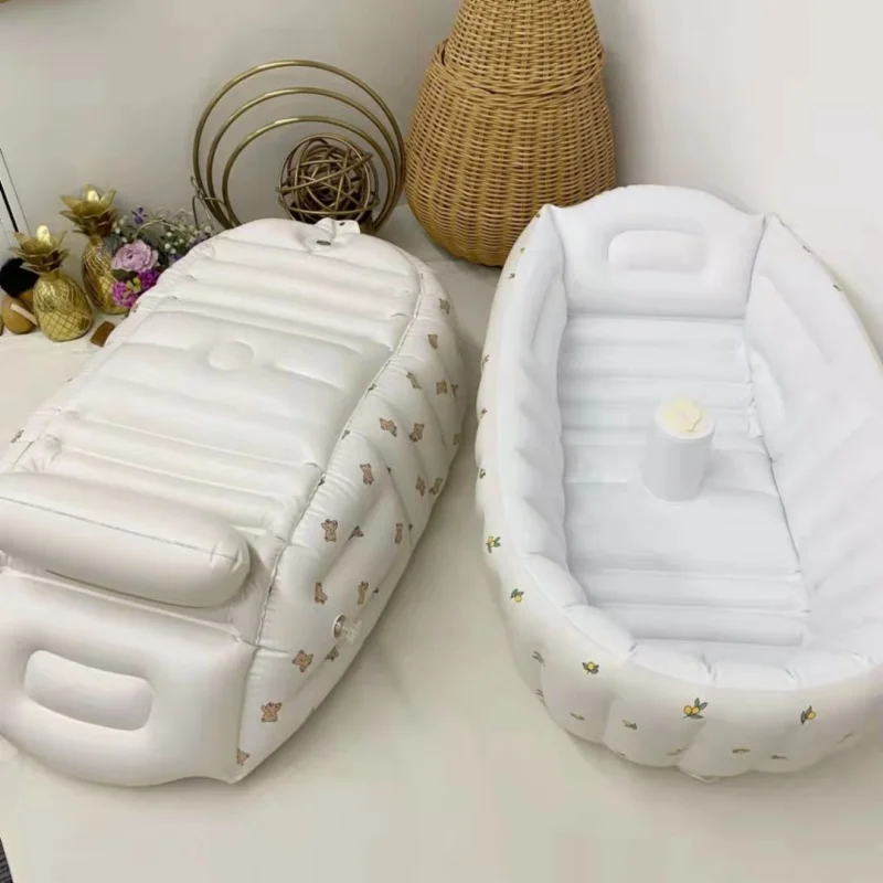 PVC soft rubber portable baby bath tub Newborn bath foldable child press inflatable bottom non-slip bathtub