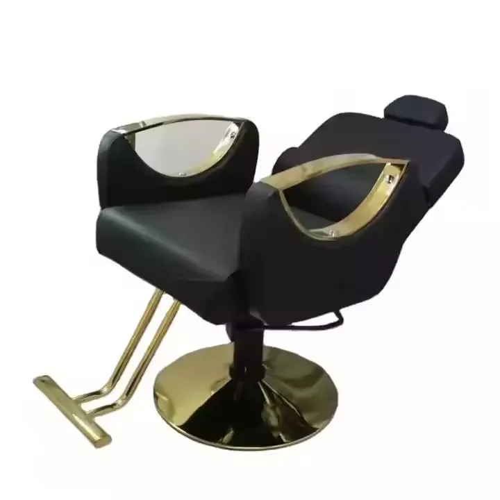 Hot Selling Hair Salon Furniture Reclining Barber Chair Adjustable Golden Barber Chair Beauty Salon Factory