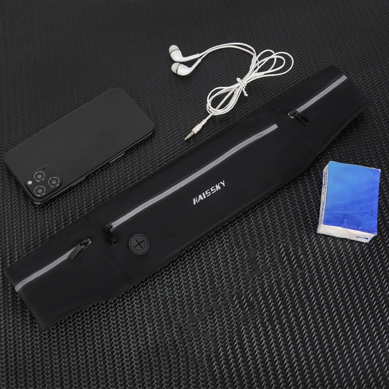 HAISSKY fermeture éclair poche taille sacs de course pour iPhone 17 16 15 14 13 Pro Max 17 Air 16E 14 Plus ceinture ceinture élastique taille Pack