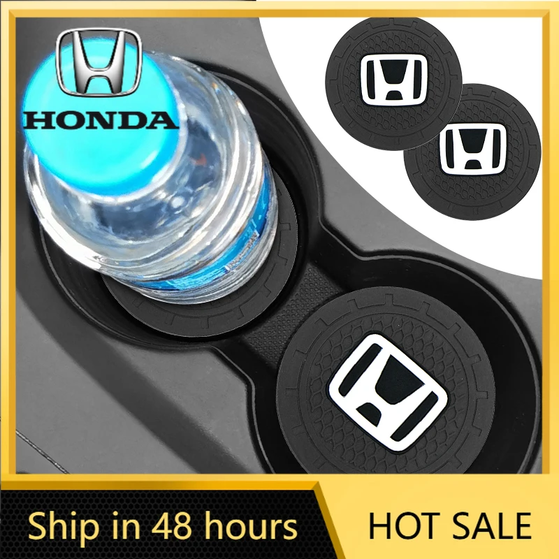 

Car Accessories 1/2pcs Car Styling Coaster Non-slip Pad Water Cup Holder Mat For Honda Mugen Power TypeR Jazz City Civic Inspire