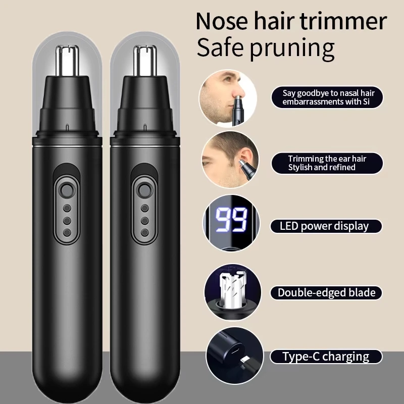 

Новый электрический триммер для волос в носу для мужчин, перезаряжаемый триммер для волос в носу, чистка волос в носу, соскабливание носа, устройство для ремонта волос в носу