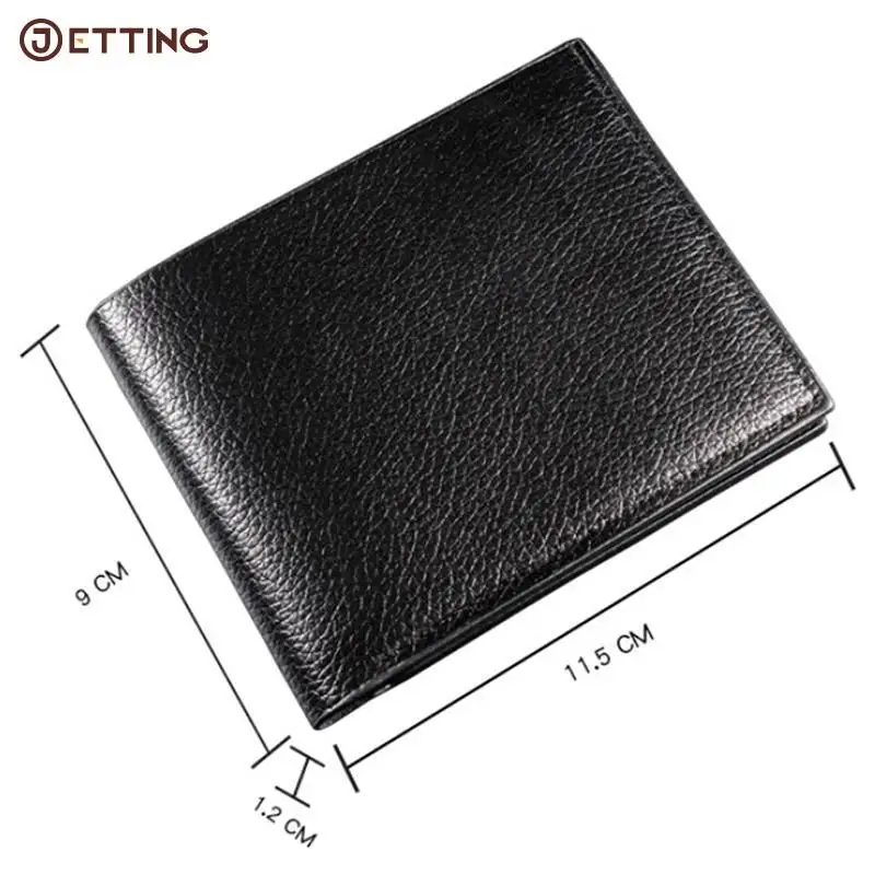 Leather Men's Wallet Genuine 1pcs Men Wallets Premium Product Real Cowhide Wallets for Man Short Black Walet Portefeuille Homme