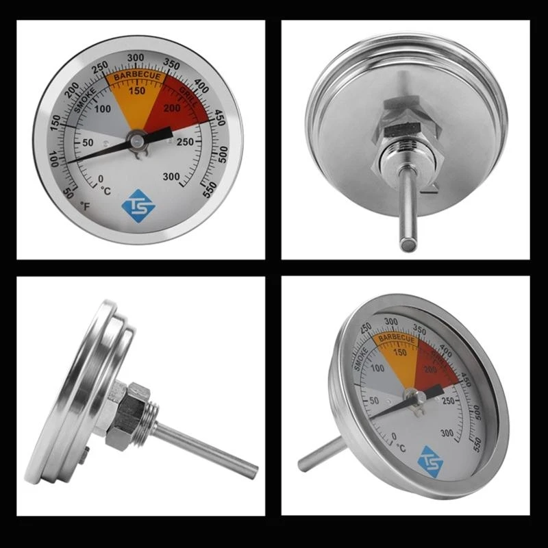 BBQ Thermometer Double Scale Kitchen Memasak Termometer Makanan Stainless Steel