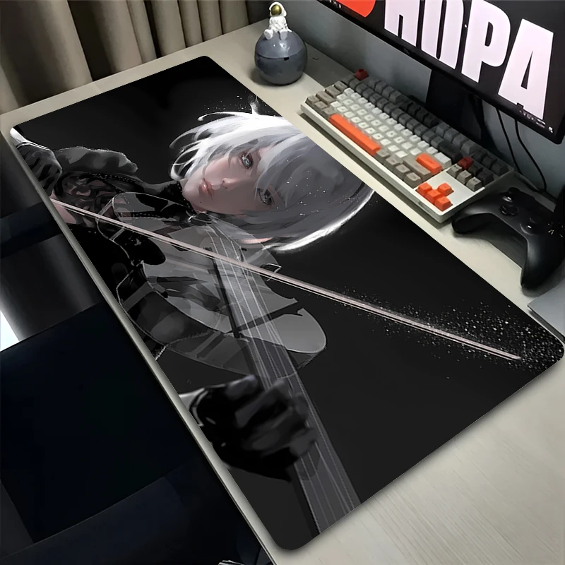 Mauspad Laptop Anime Erweiterte Desktop-Matte Computer Gamer Cooles Mousepad PC Gaming Zubehör N-nier Automata 2b Tastaturpad