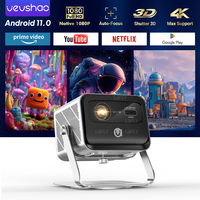 VEVSHAO V80 4K Projector Full HD1080P 2200 Anis Lumens Android 11.0 WiFi 6 Video Home Movie Theater Projectors with Base Stand