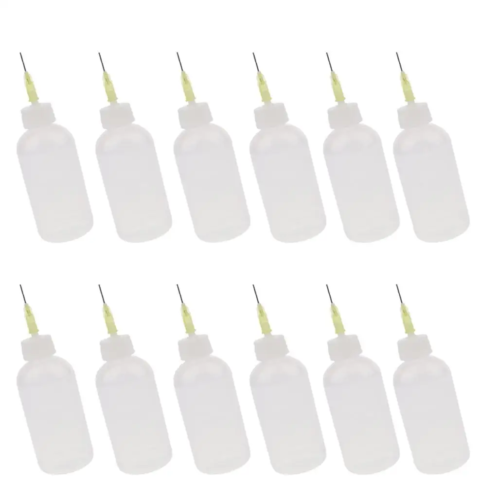 12 pcs. Needle tip glue bottle applicator plastic glue dispenser