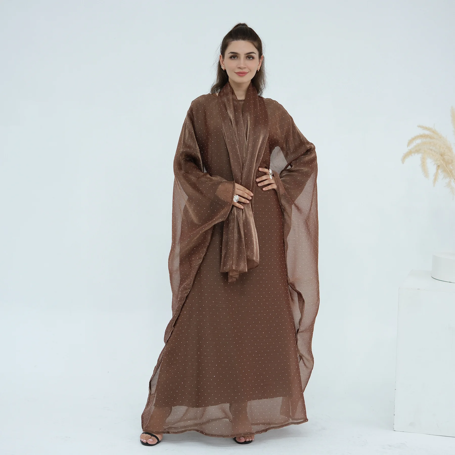 

Muslim Women Hijab Dress Cloak Abaya 3 Piece Set Prayer Robe Eid Djellaba Turkey Kaftan Kebaya Caftan Marocain Femme Robe Gown