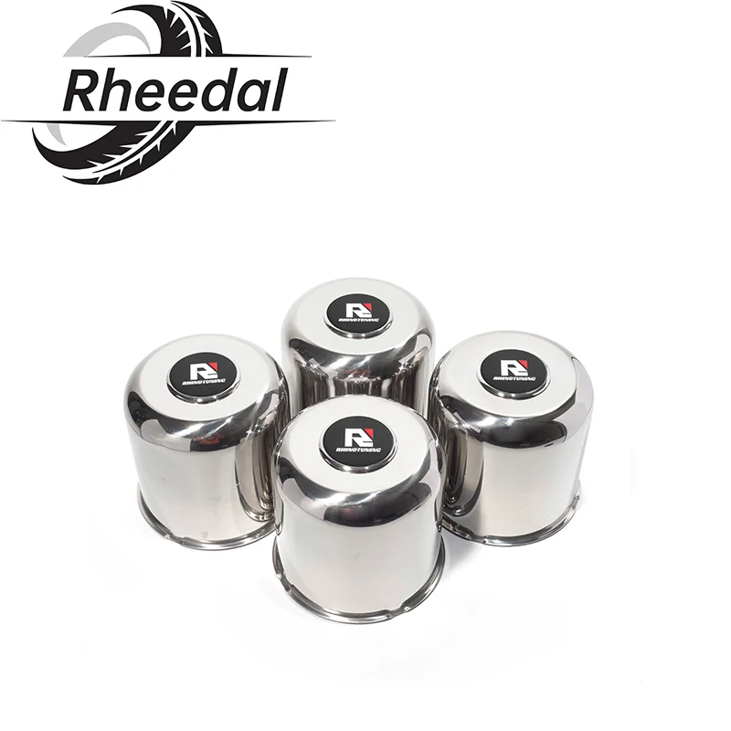 

Rheedal 2/4Pcs 130mm/5.12" Hub 125.7mm/4.95" H Stainless 5.12" Push Through Center Caps Trailer Center Caps for Rims Truck Auto