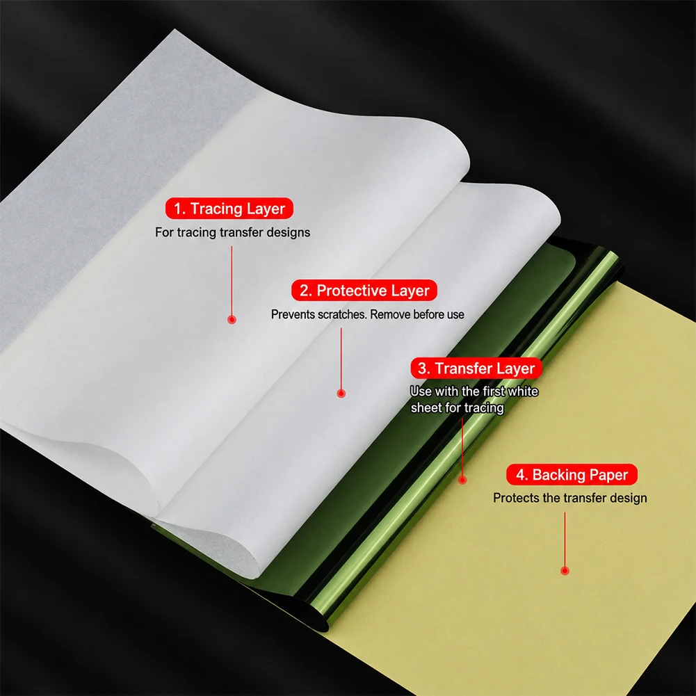 Hand-use Tattoo Stencil Transfer Paper Four Layer Tattoo Copy Paper Manual Drawing Tattoo Pattern Transfer Tattoo Accessories