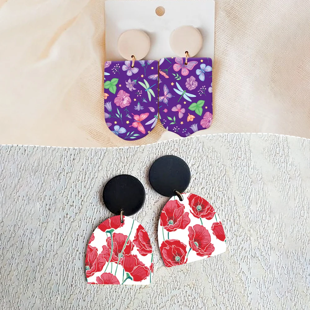 Polymer Clay Watercolor Transfer Paper Engraving Printing Model Decorative Paper DIY Earring Ceramic Craft Pottery Making Tools