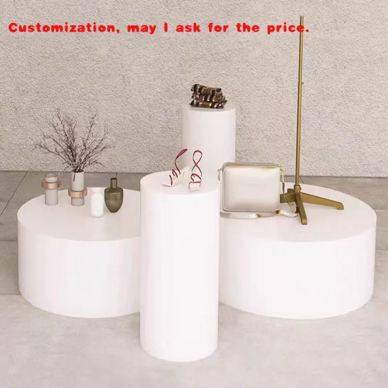 

custom.Luxury Customizable MDF Square Display Table Clothing Store Wood Flow Cabinet Shoes and Bags Commercial Furniture