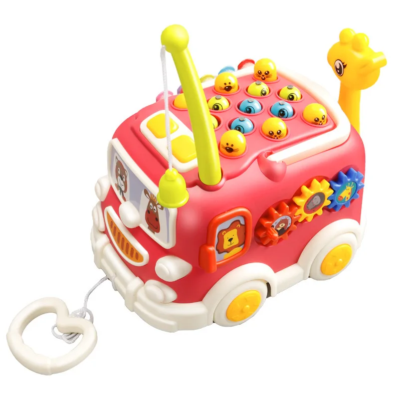 Baby Musical Bus Toy 0 12 13 24 Months Toddler Multifunction Car Fishing Play Piano Music Lights Early Educational Toy 1-3 Year