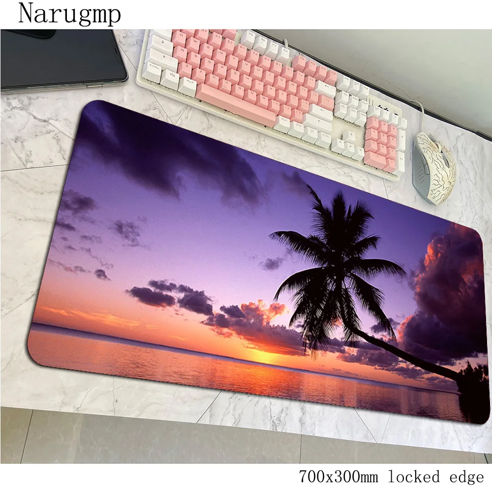 Beach Palm mouse pad gamer Mass pattern mousepad 700x300x4mm rubber desk mat home gaming accessories pc keyboard mats oversized