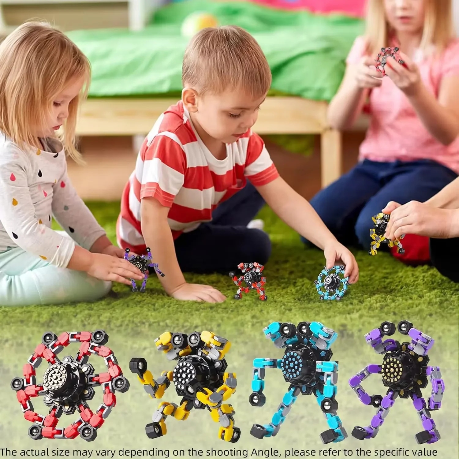 Fidget Spinner Toys Transformable chaîne Robot doigt jouet pour enfants et adultes soulagement du Stress sensoriel Fidget jouets doigt Gyros