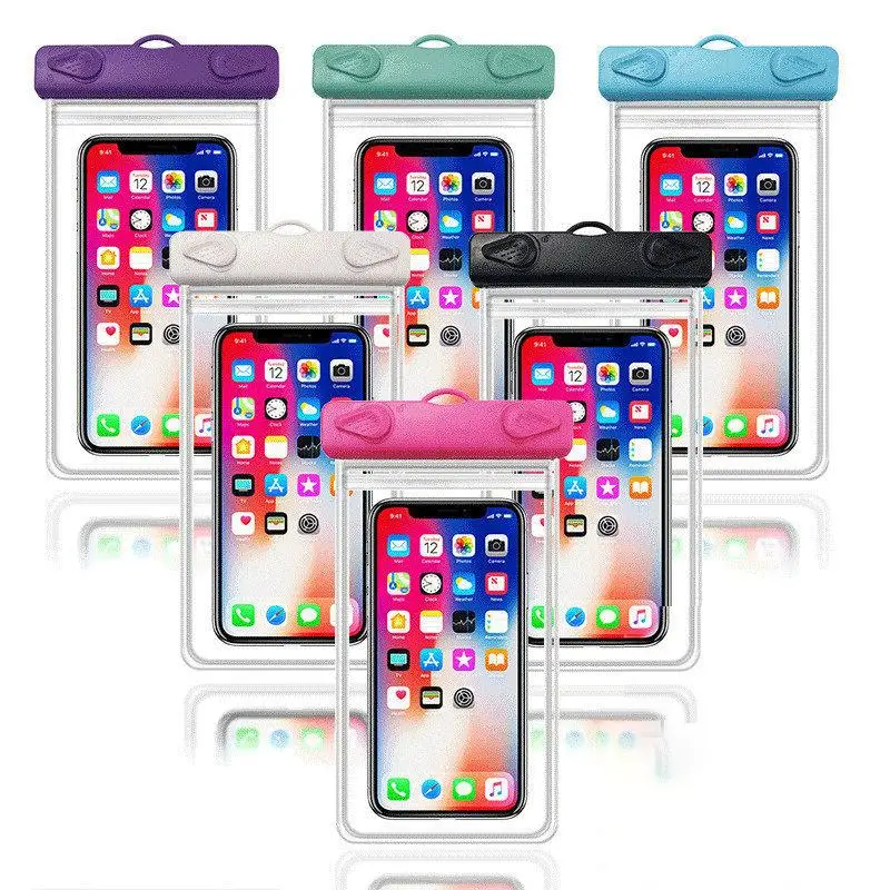 Universal Waterproof Phone Pouch Lightweight Flexible Dry Bag Secure Sealed Case for Swimming Pools