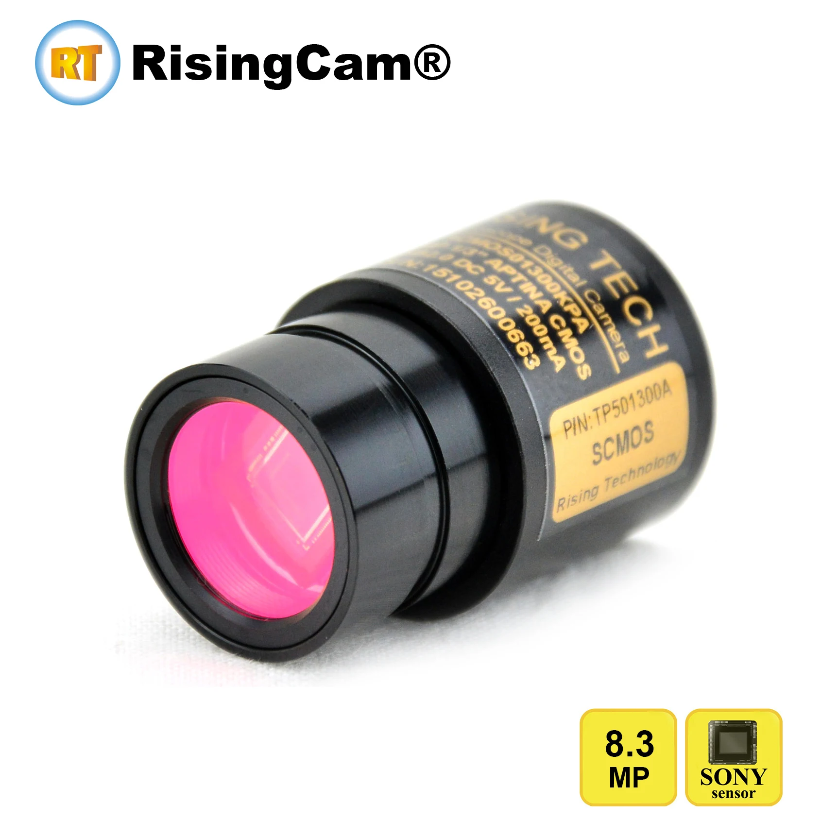 RisingCam 8.3MP imx274 1/2.5 "capteur CMOS 30fps USB2.0 caméra de microscope numérique pour oculaire
