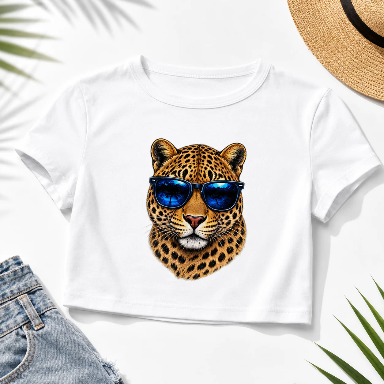 Lion Leopard Tiger Graphics Print White 2026 T-shirt Women Design Crop Tops Y2K Style Short Sleeve Casual Summer Top Tee Fashion